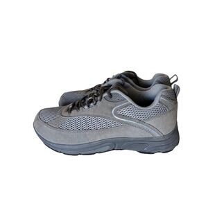 Drew Aaron Men's Size 11 Grey Leather Suede Mesh Walking Shoes Lace Up